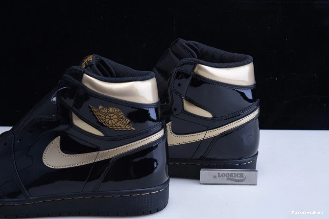 MaikeSneakers HIGH 1 BLACK JORDAN RETRO GOLD 555088-032 AIR (2020) METALLIC 0801